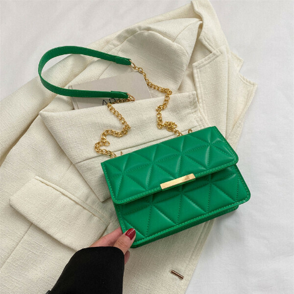 New versatile retro crossbody bag small square bag [green]
