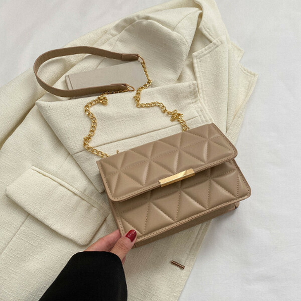 New versatile retro crossbody bag small square bag [khaki]