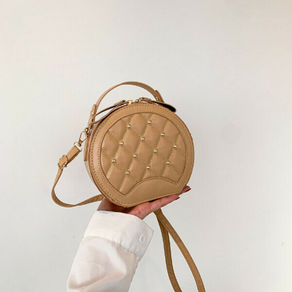 New versatile crossbody bag, small round bag, handbag [khaki]