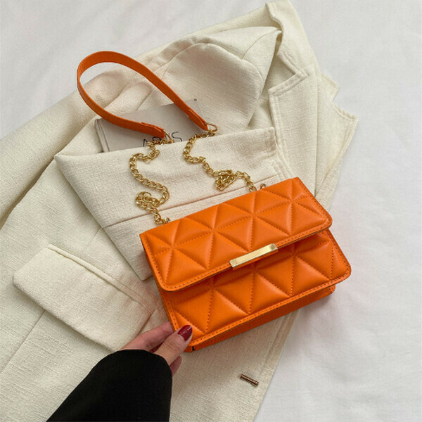 New versatile retro crossbody bag small square bag [orange]