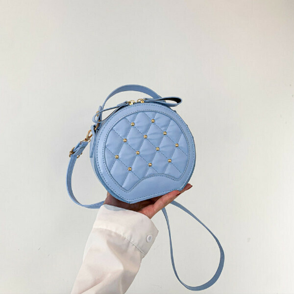 New versatile crossbody bag small round bag handbag [blue]