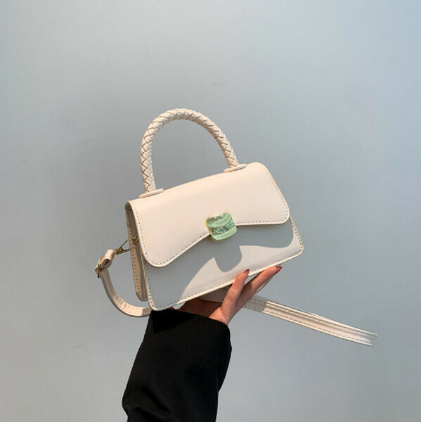 New solid color handbag shoulder crossbody bag [off-white]