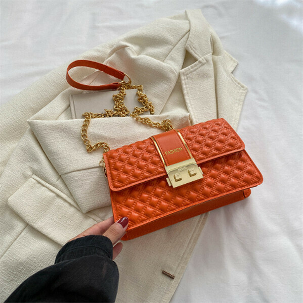 New diamond chain shoulder crossbody bag [orange]