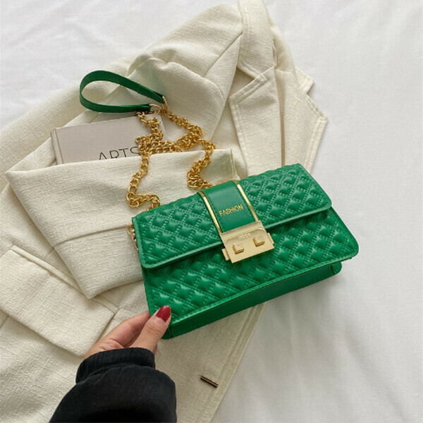 New diamond chain shoulder crossbody bag [green]
