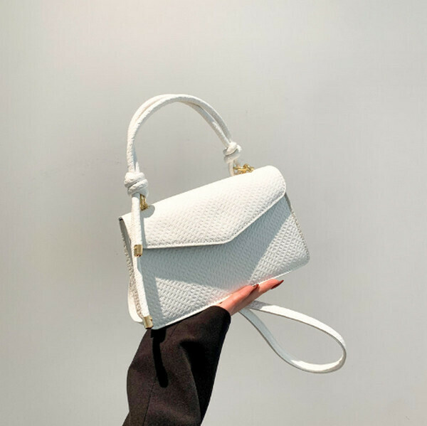 New versatile shoulder bag textured crossbody bag [white]