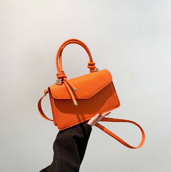 New versatile shoulder bag textured crossbody bag [orange]