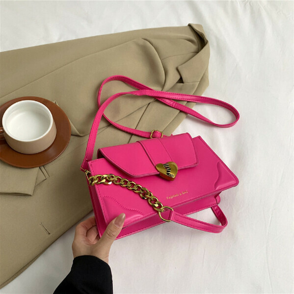 New retro one-shoulder crossbody bag [rose red]