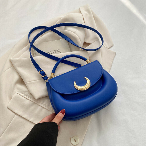 New Solid Color Handbag Versatile Shoulder Crossbody Bag [Klein Blue]
