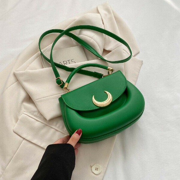 New Solid Color Handbag Versatile Shoulder Crossbody Bag [Green]