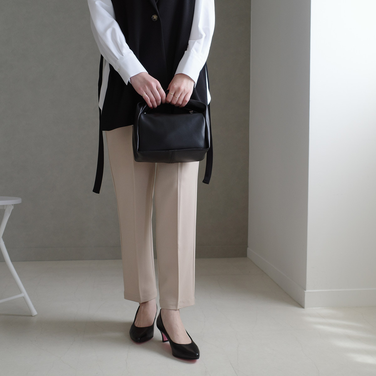 Point nine日本製真皮女用低調粉色鞋底尖頭高跟鞋5公分