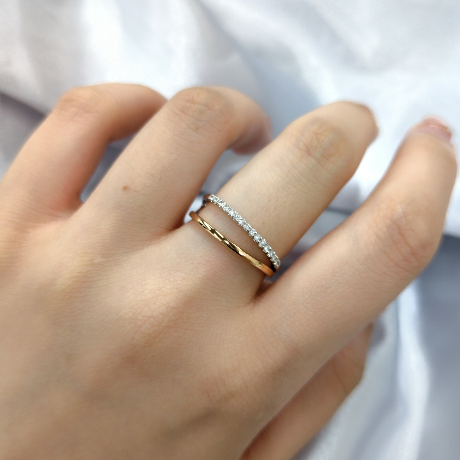 全新18K金12份鑽石戒指