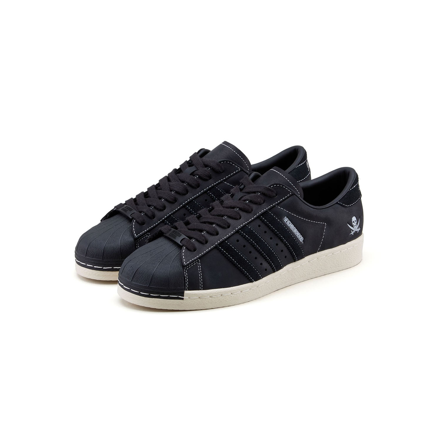 -(A4b)-NEIGHBORHOOD X ADIDAS SUPERSTAR "INK BLACK N-2005" 弍式 雙刀骷髏 -ID8650