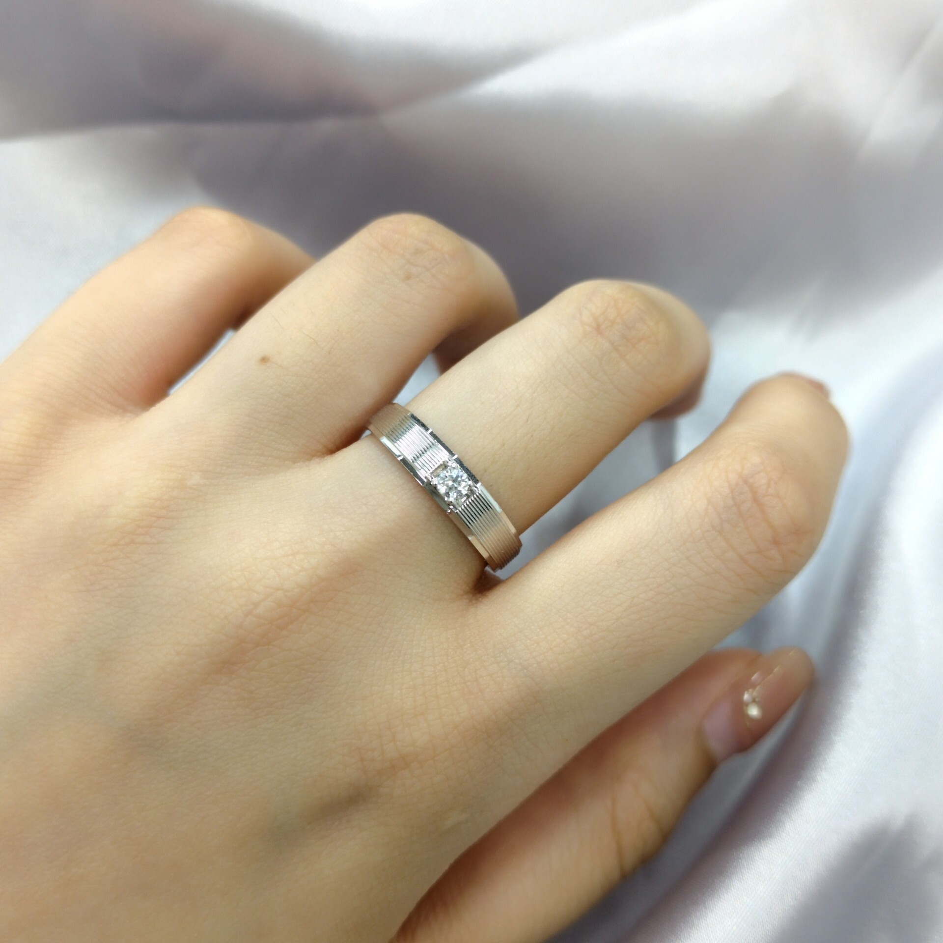 全新18K白金【單粒9份鑽石】戒指