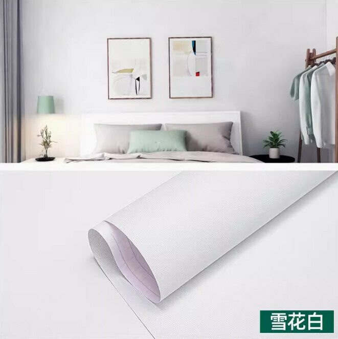 熱推【 60cm寬x5米長】自粘防水防潮牆紙 背景牆貼 牆壁貼紙（馬卡龍雪花白）