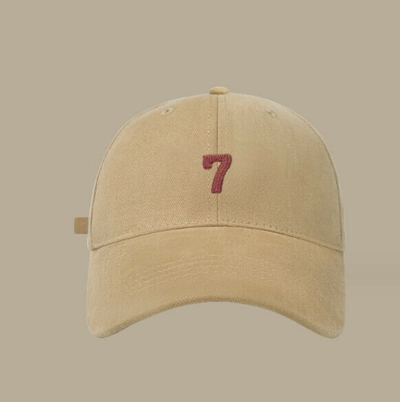 New versatile brushed letter embroidery 7 peaked cap (500CHT khaki)