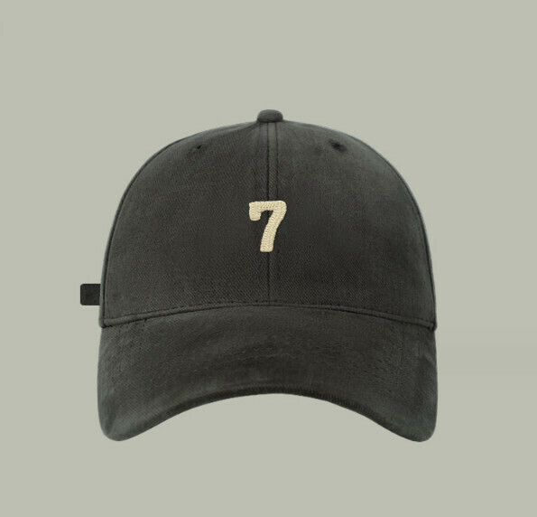 New versatile brushed letter embroidery 7 peaked cap (500CHT dark gray)