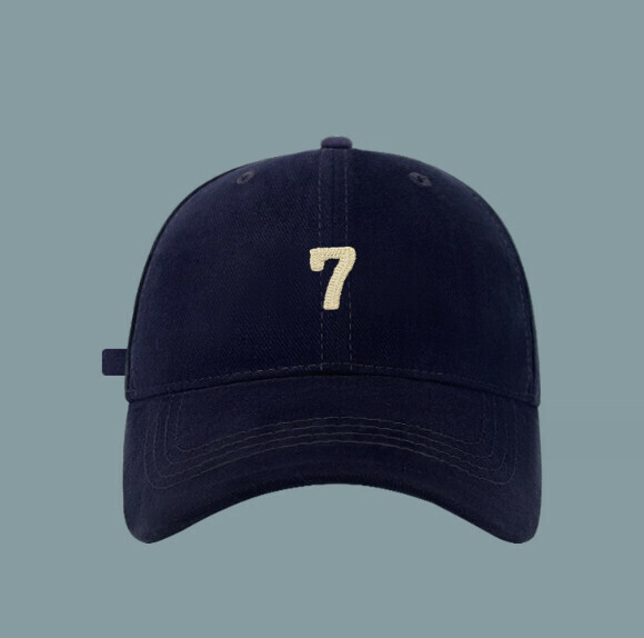 New versatile brushed letter embroidery 7 peaked cap (500CHT navy blue)
