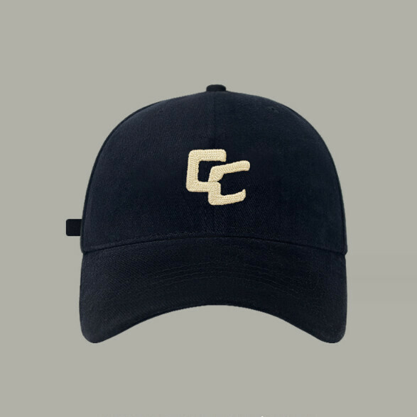 New simple letter CC brushed peaked cap (G97CHT black)