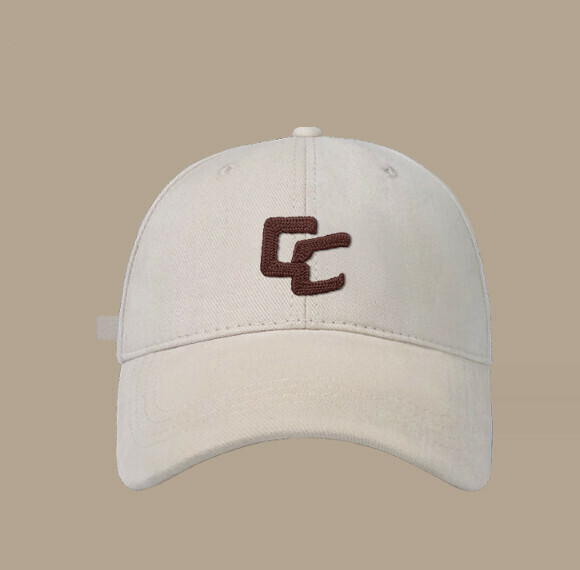 New simple letter CC brushed peaked cap (G97CHT beige)
