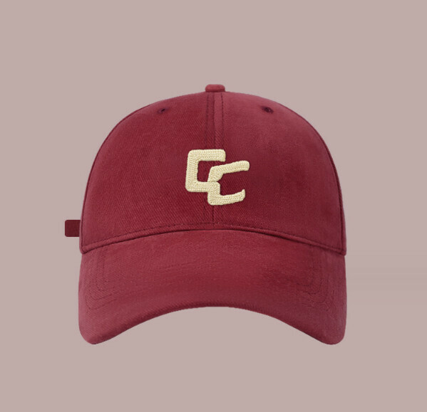 New simple letter CC brushed peaked cap (G97CHT red)
