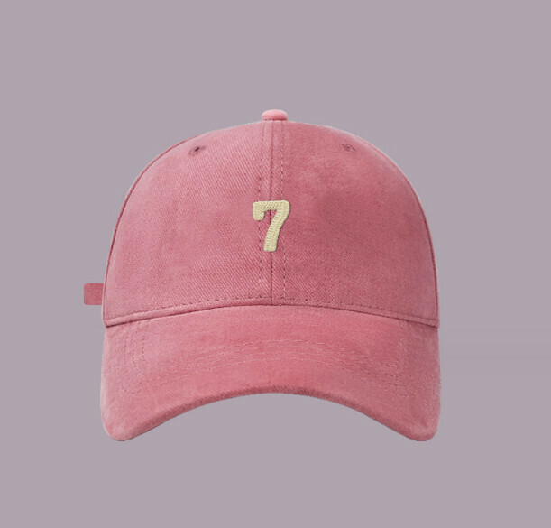 New versatile brushed letter embroidery 7 peaked cap (500CHT pink)