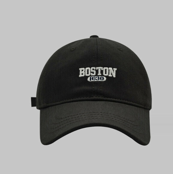 New letter embroidered Boston peaked cap (G103CHT black)