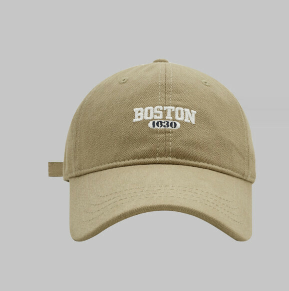 New letter embroidered Boston peaked cap (G103CHT khaki)