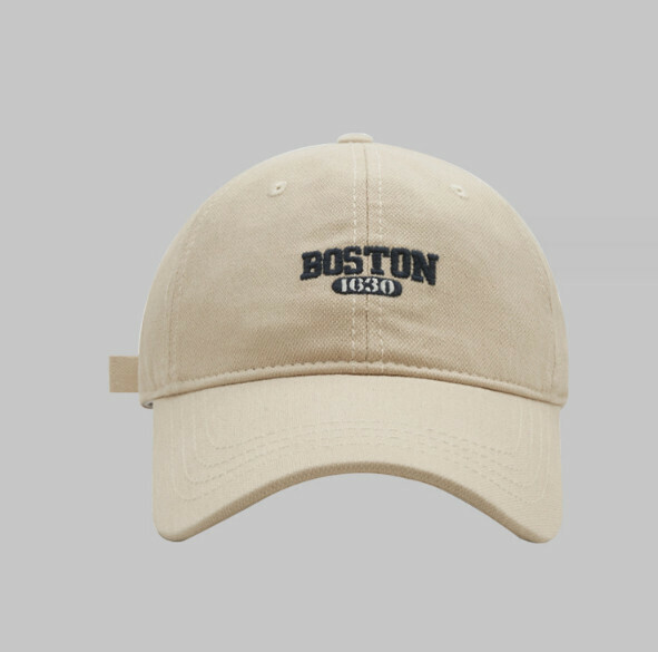 New letter embroidered Boston peaked cap (G103CHT beige)