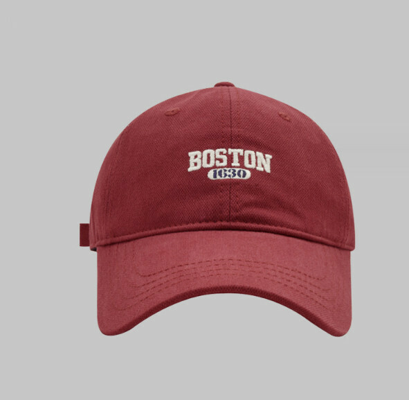 New letter embroidered Boston peaked cap (G103CHT burgundy)