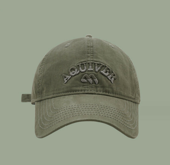 New letter embroidered AQU soft top cap (G100 military green)