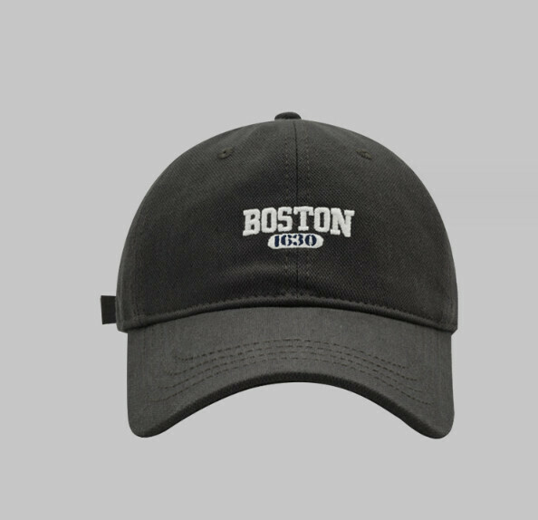 New letter embroidered Boston peaked cap (G103CHT dark gray)