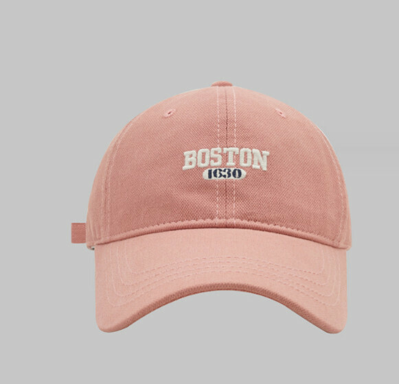 New letter embroidered Boston peaked cap (G103CHT pink)