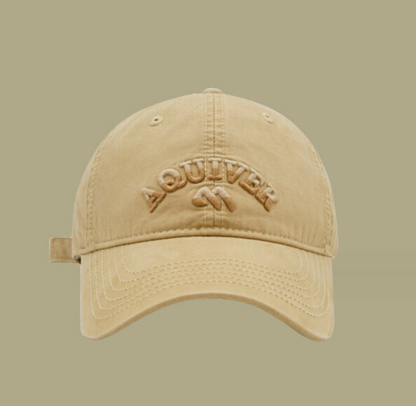 New letter embroidered AQU soft top cap (G100 khaki)