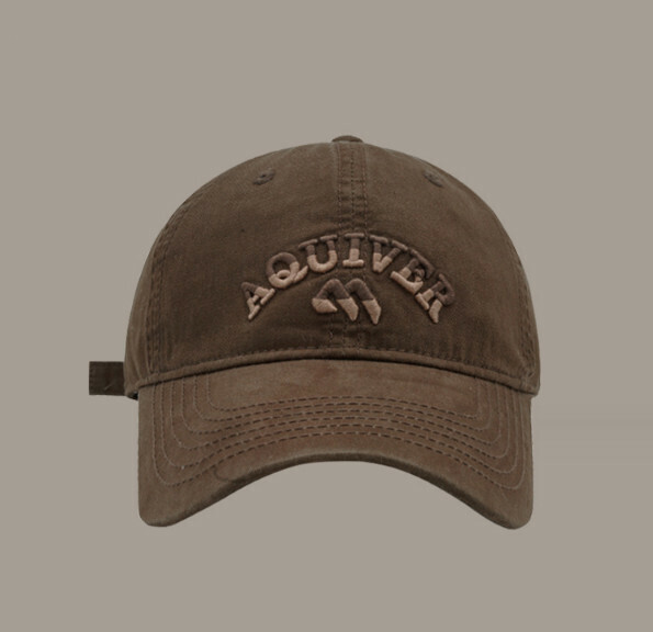 New letter embroidered AQU soft top cap (G100 brown)