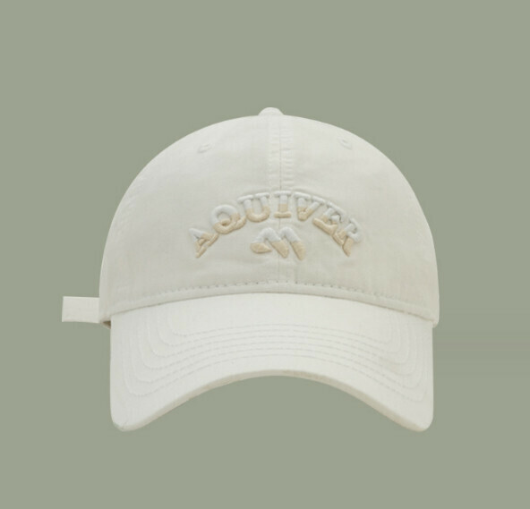 New letter embroidered AQU soft top cap (G100 white)
