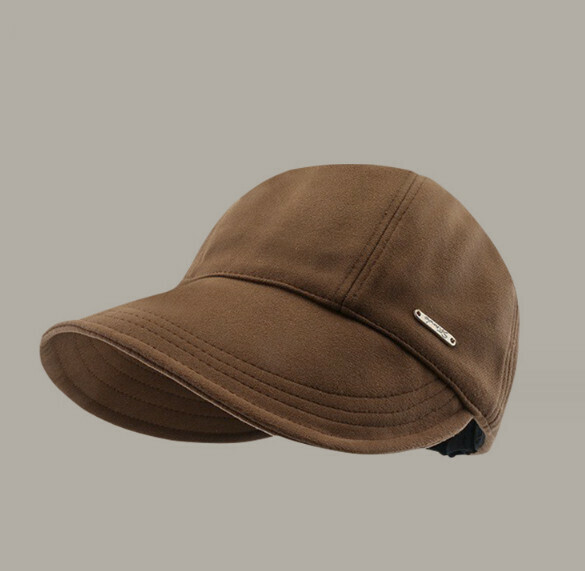 New style thickened woolen warm and versatile peaked cap (E-538 brown)