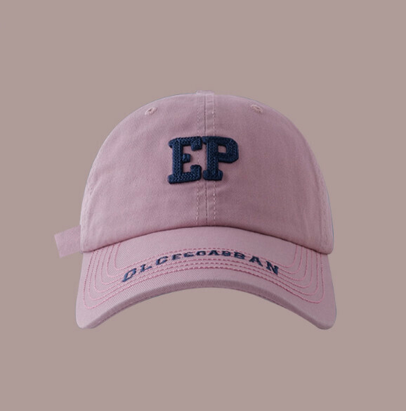 New EP letter embroidery deep top curved brim peaked cap (399CHT pink)