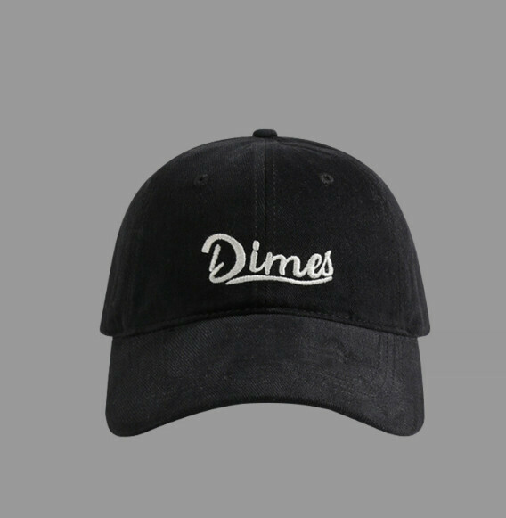 New style embroidered letters Dimes brushed peaked cap (503 black)