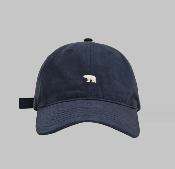 New retro embroidered polar bear cap (502 navy blue)