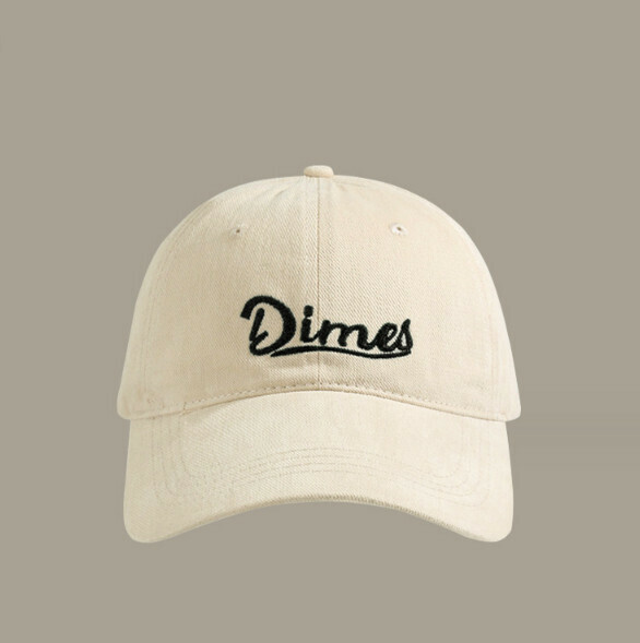 New style embroidered letters Dimes brushed peaked cap (503 beige)
