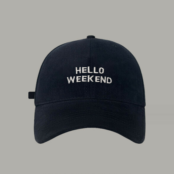New brushed embroidered HELLO peaked cap (501 black)
