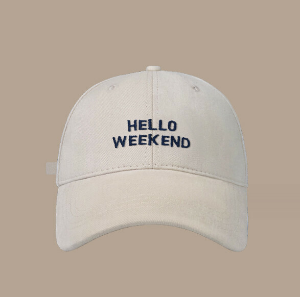 New brushed embroidered HELLO peaked cap (501 beige)