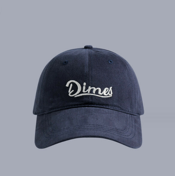 New style embroidered letters Dimes brushed peaked cap (503 navy blue)