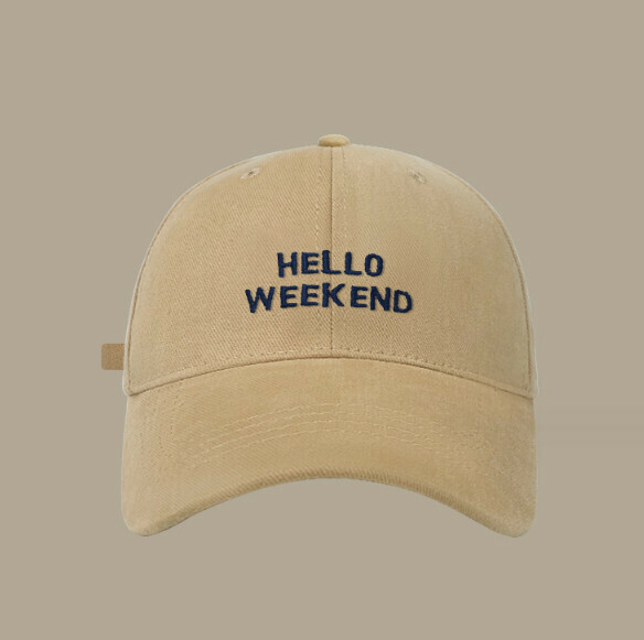 New brushed embroidered HELLO peaked cap (501 khaki)
