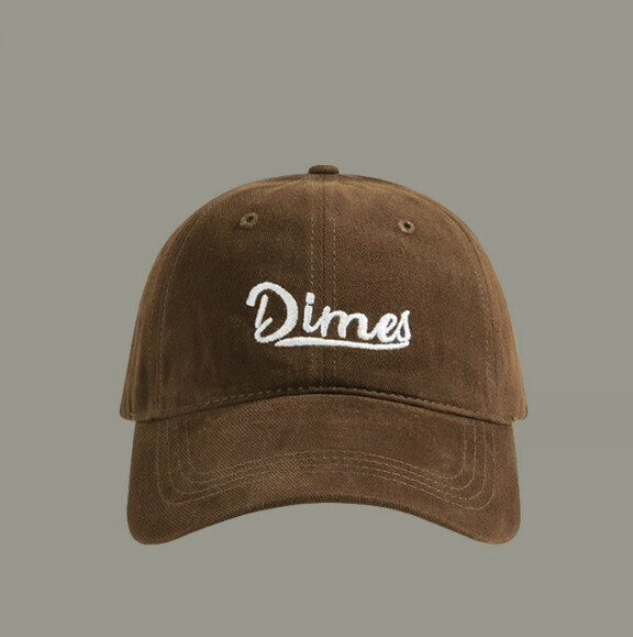 New style embroidered letters Dimes brushed peaked cap (503 brown)