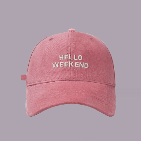 New brushed embroidered HELLO peaked cap (501 pink)
