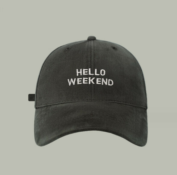 New brushed embroidered HELLO peaked cap (501 gray)