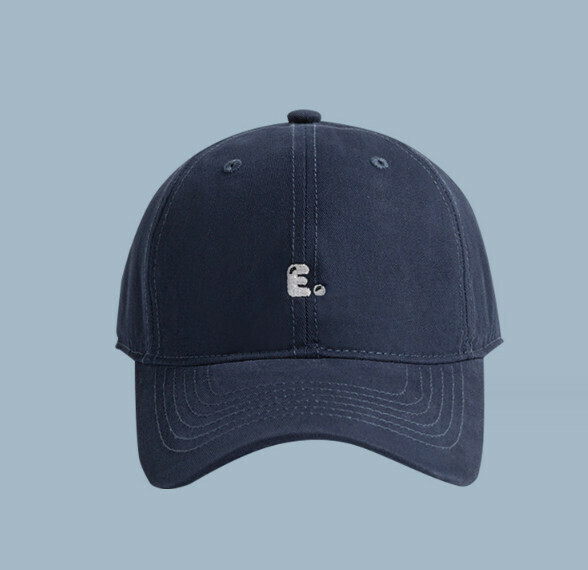 New E letter embroidered soft top peaked cap (349CHT navy blue)