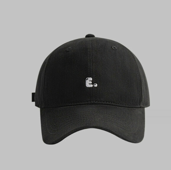 New E letter embroidered soft top peaked cap (349CHT black)