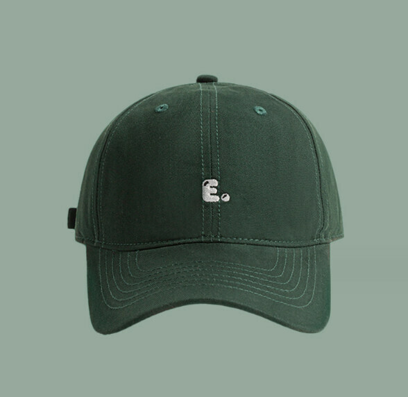 New E letter embroidered soft top peaked cap (349 dark green)